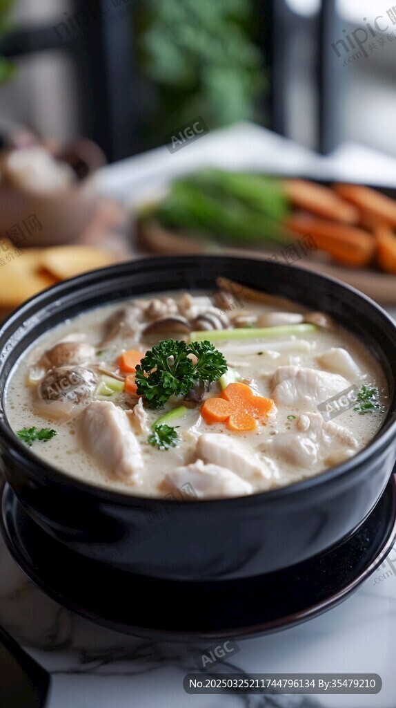 浓香菌菇鸡肉滋补汤品