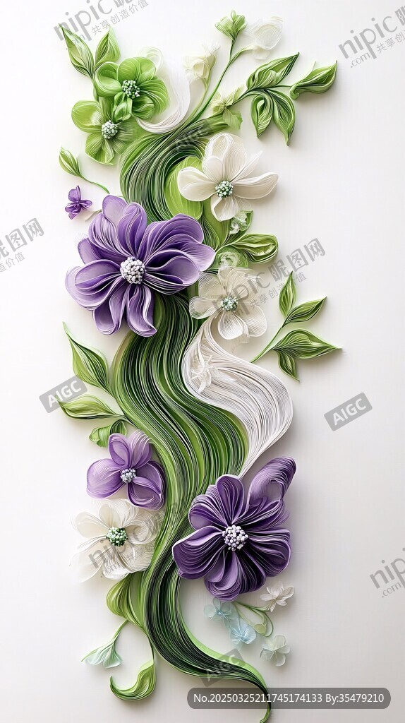 立体衍纸花卉艺术作品