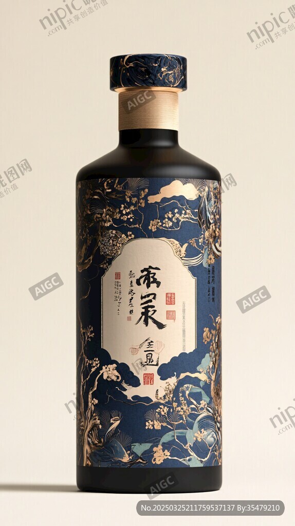 中式古风墨宸酱酒包装图