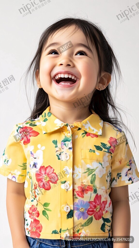 笑靥如花的可爱小女孩