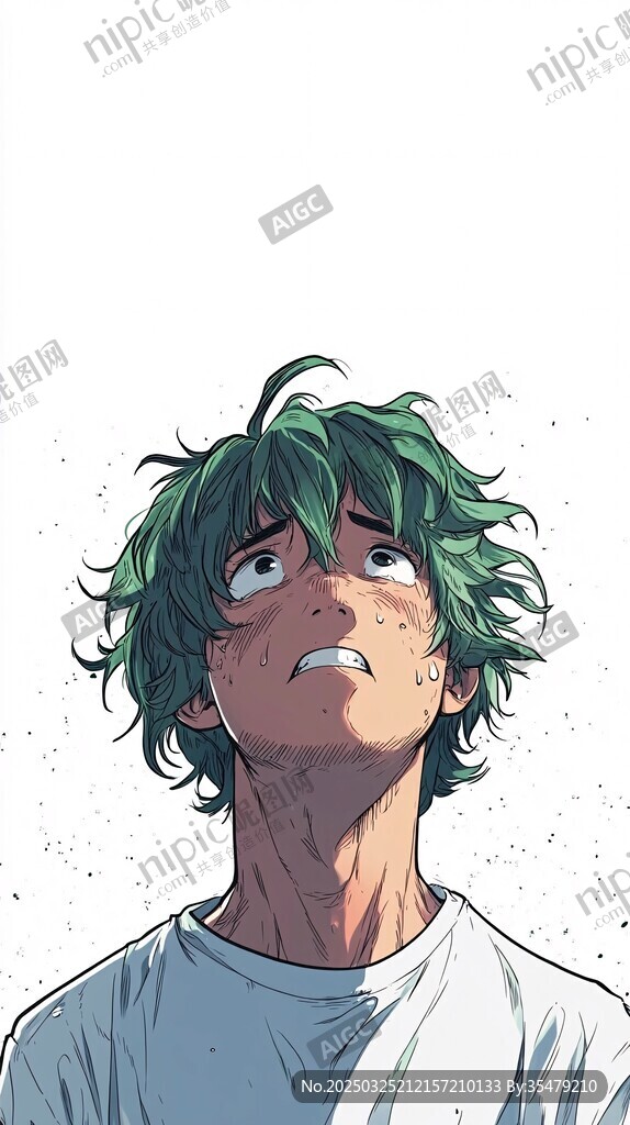 绿发少年的仰望瞬间
