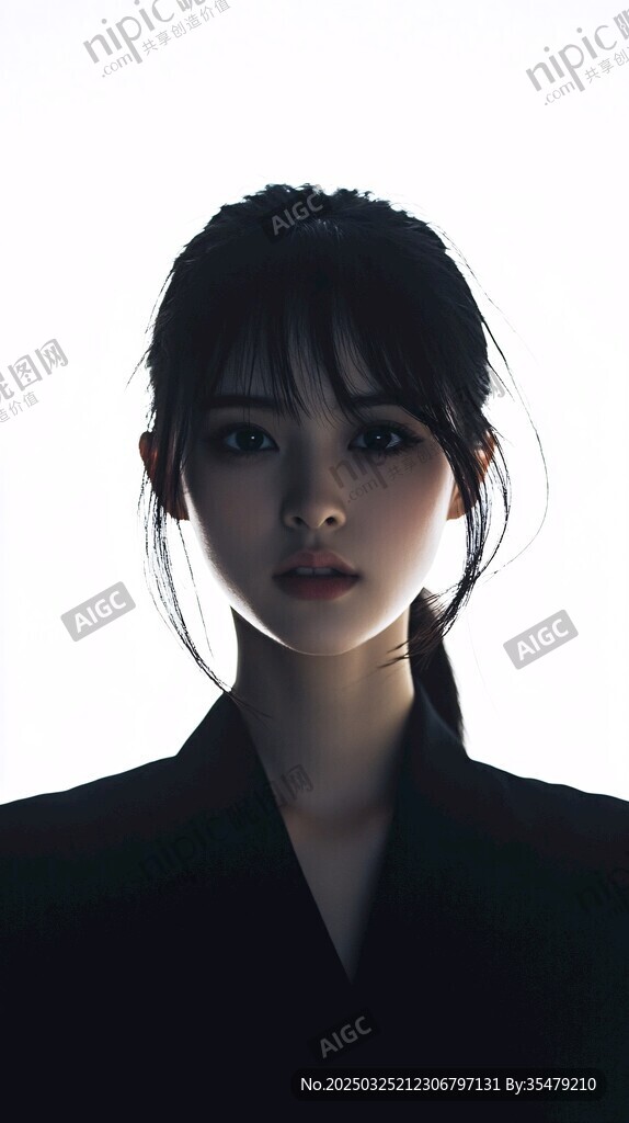黑衣女子的光影肖像