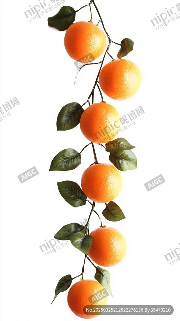 垂挂的橙果与绿叶