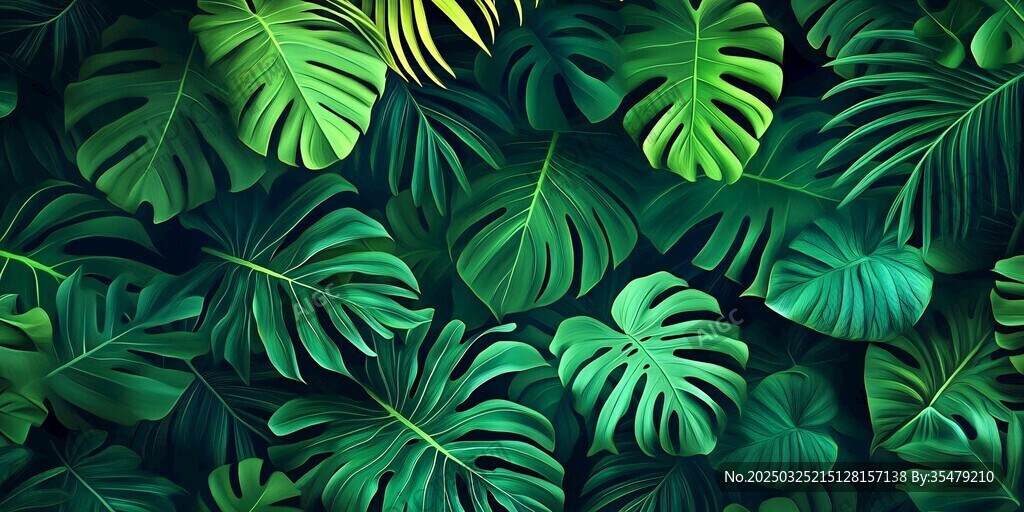 热带绿植背景图