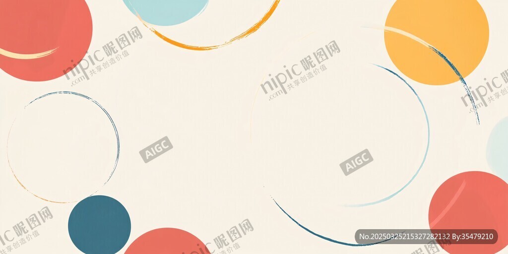 多彩圆圈简约背景图