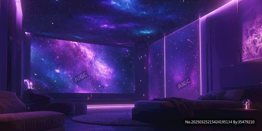 梦幻星空主题家庭影音室