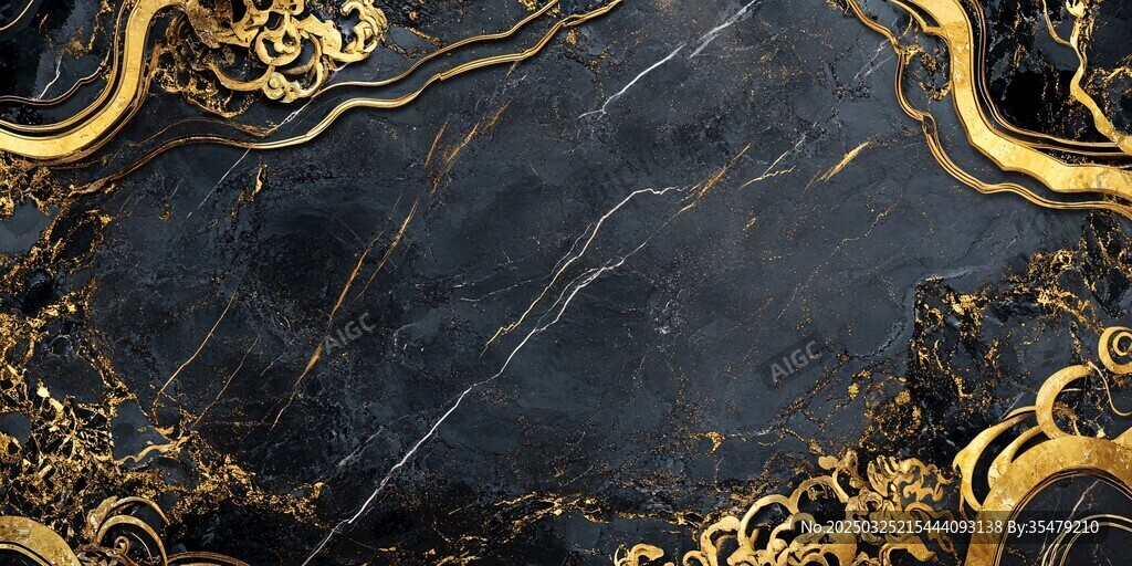 黑金大理石纹理华丽背景