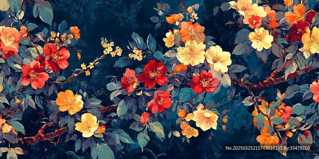 绚丽花卉图