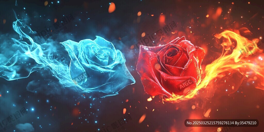 冰火玫瑰 梦幻对立之美