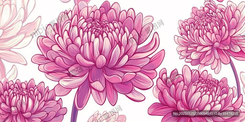 粉色菊花花卉图案背景