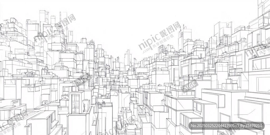 城市线稿景观