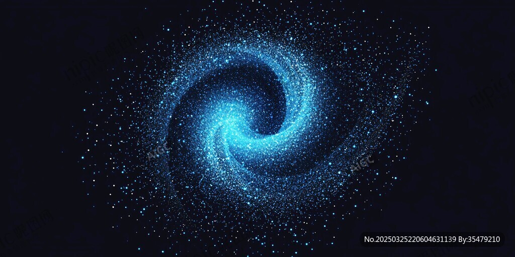 蓝色粒子漩涡特效背景