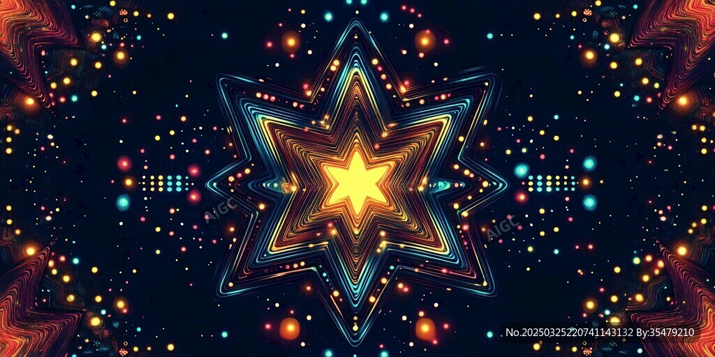 梦幻炫彩星际星形图案