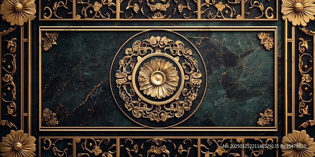 奢华黑金古典花纹装饰图案