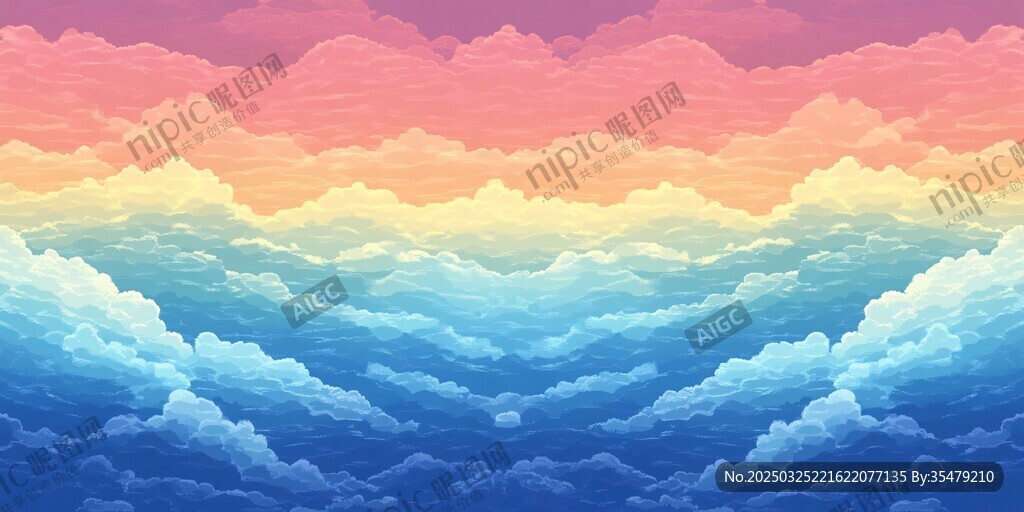 梦幻多彩云海天空景象