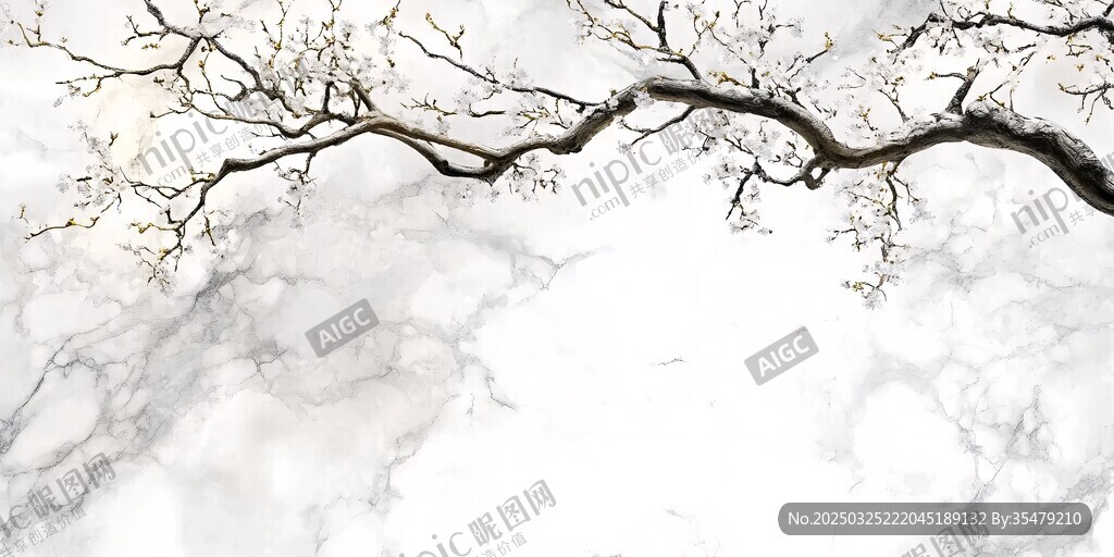 水墨花枝背景图