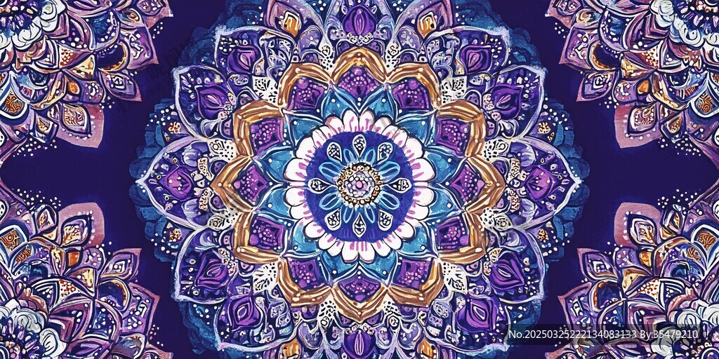 梦幻曼陀罗花纹图案设计