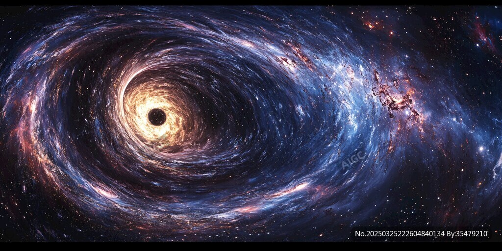 神秘黑洞与绚烂星系漩涡
