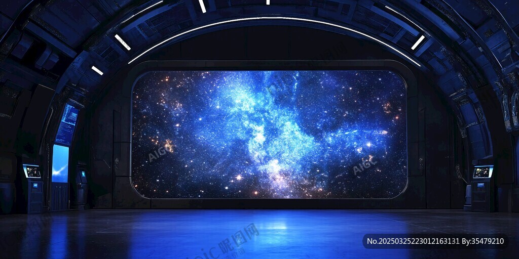 梦幻宇宙飞船内星空景观