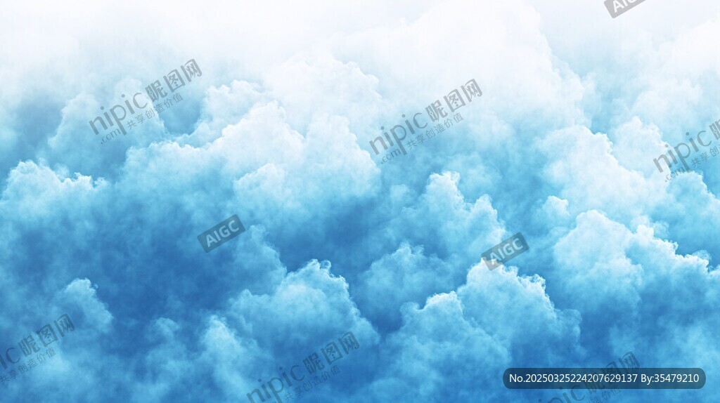 梦幻蓝色云海背景图