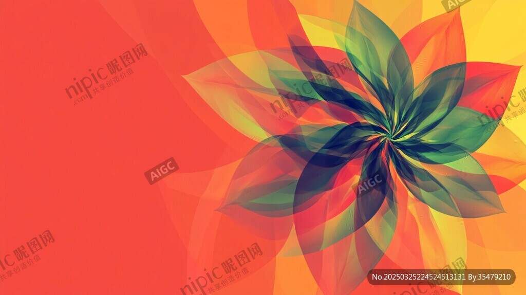 绚丽多彩花朵抽象背景图