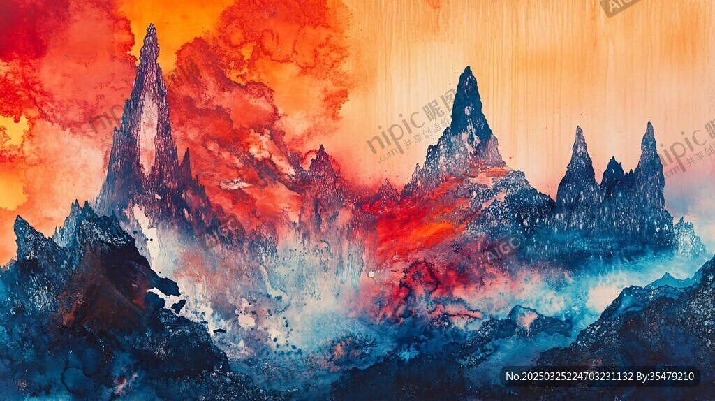 梦幻奇幻的壮丽山脉景观