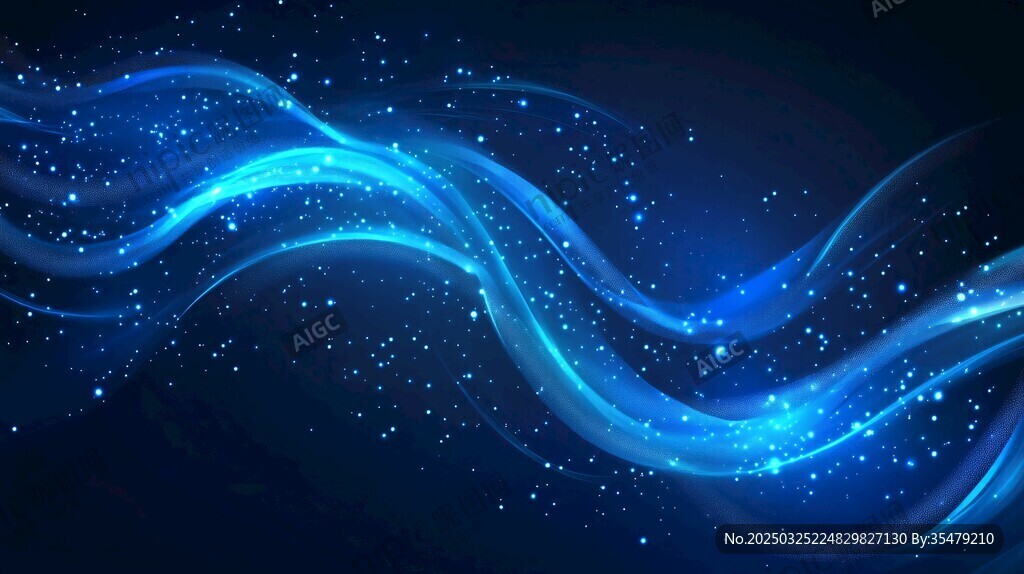 梦幻蓝色光效流动背景