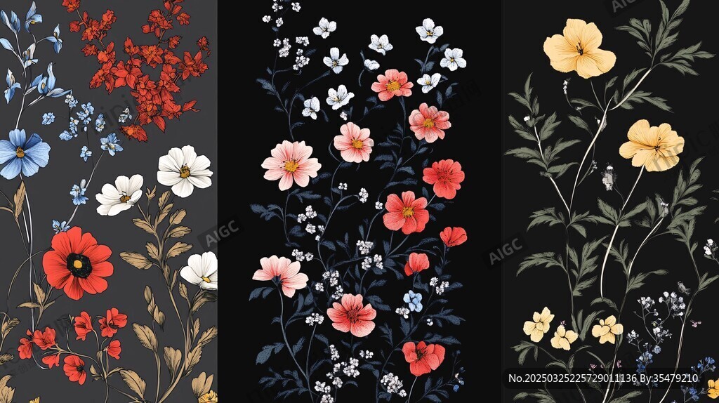 多彩花卉图案集合