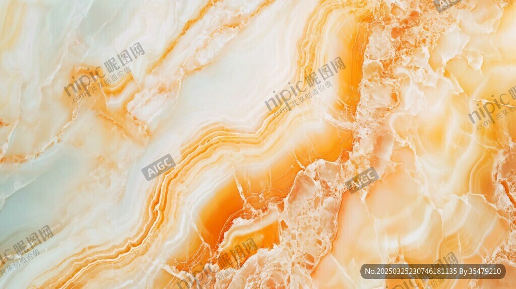 橙白相间大理石纹理图案