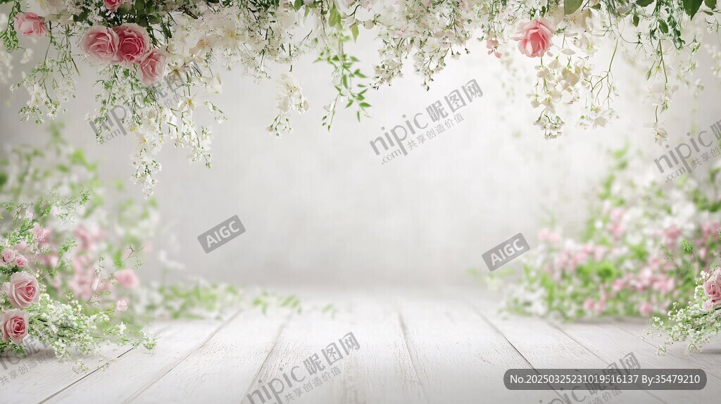浪漫花卉装饰的梦幻空间