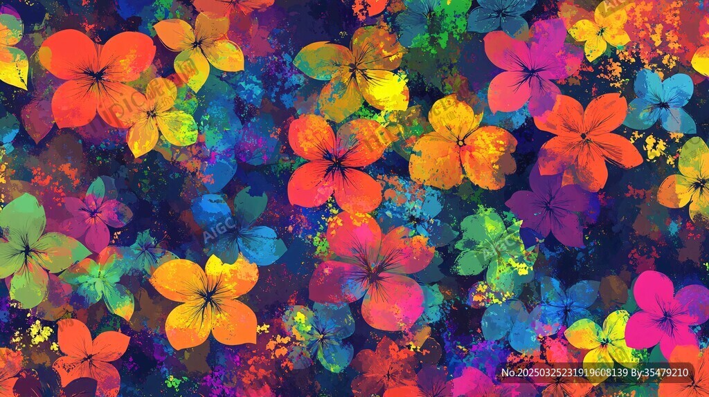 缤纷多彩花卉图案背景