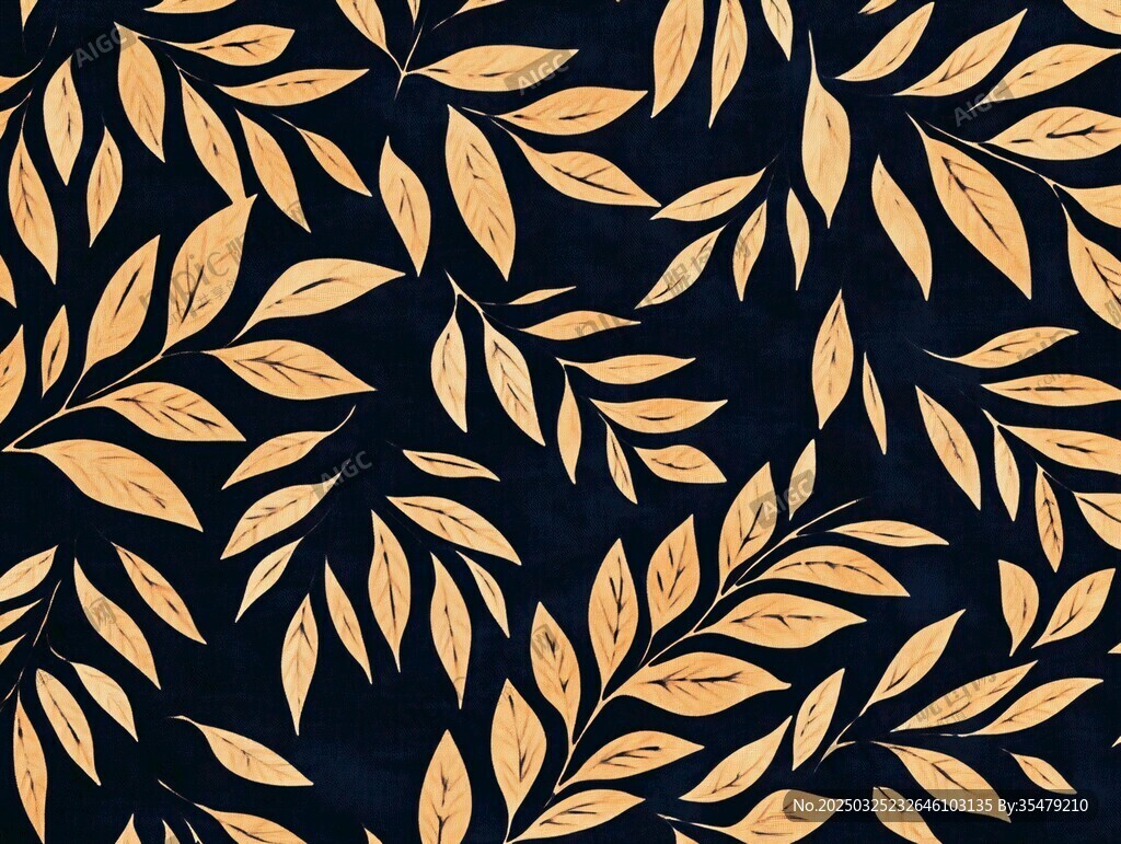 黑金叶子图案纹理背景