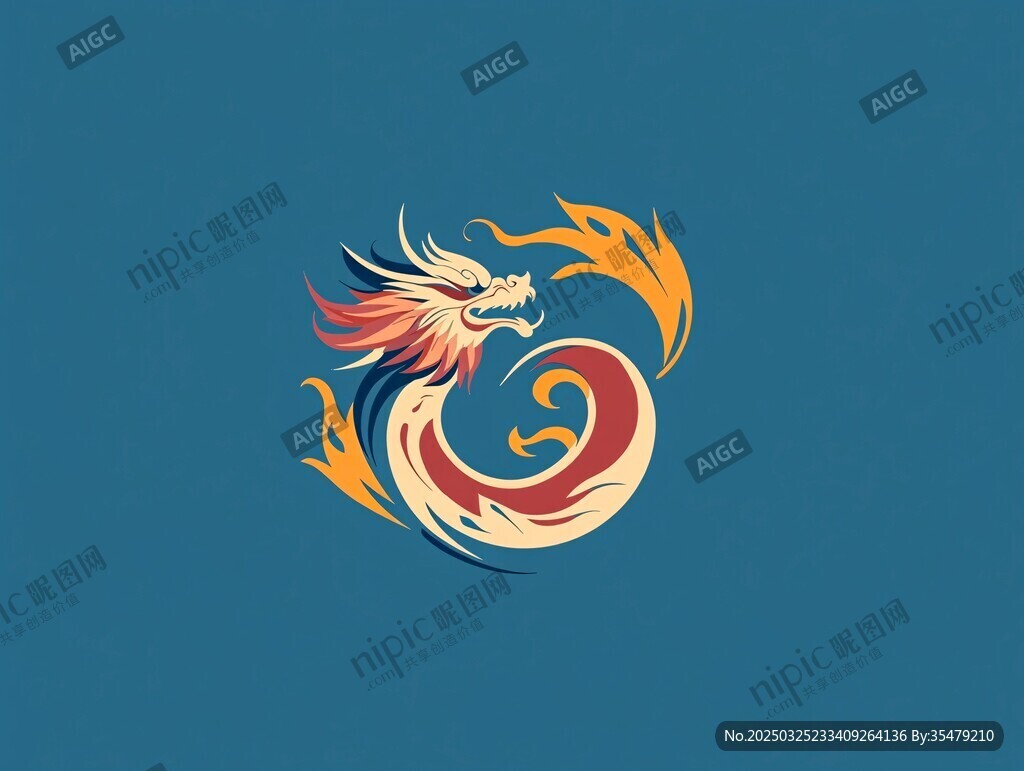 中式龙图腾标志设计