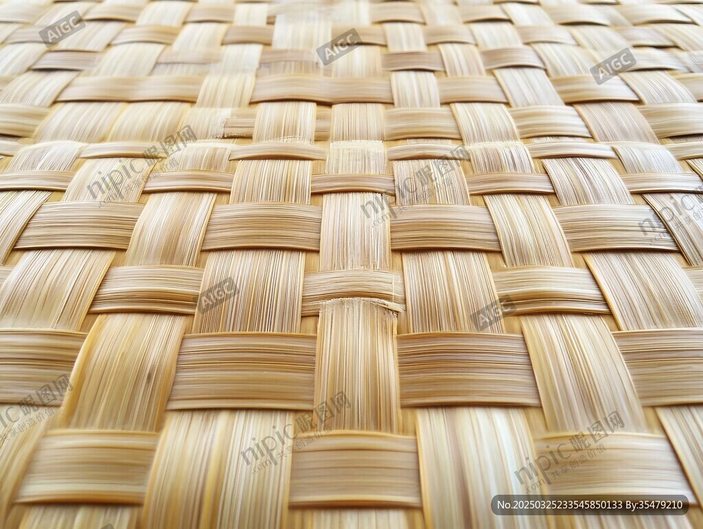 精美竹编纹理特写