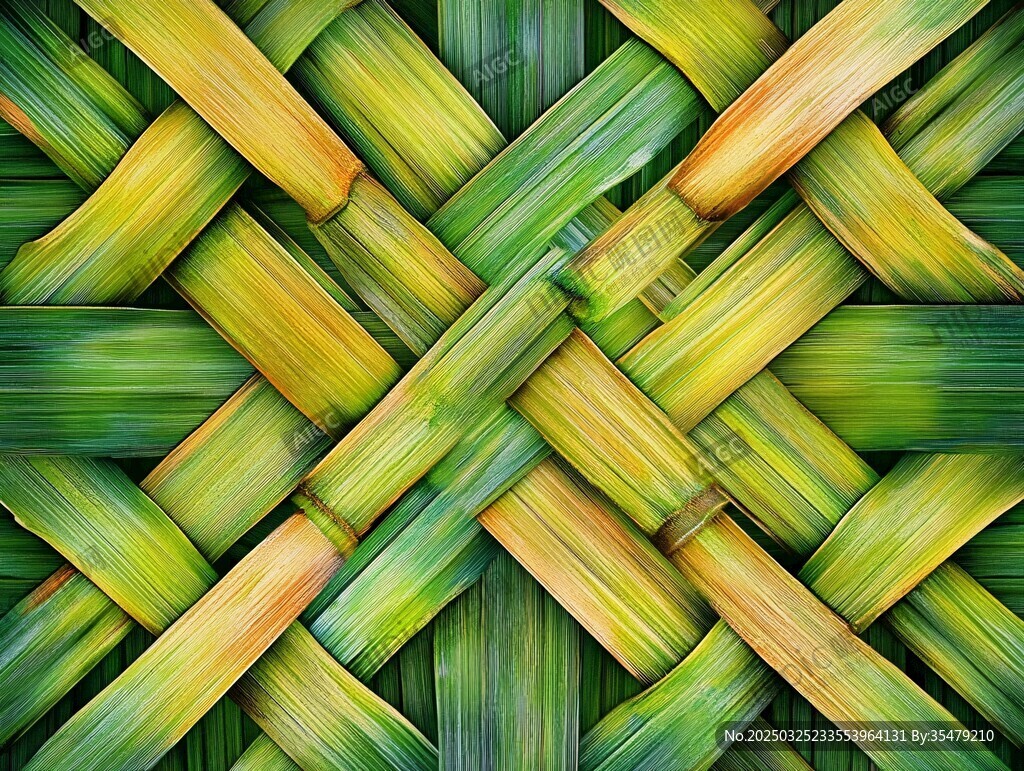草编纹理特写