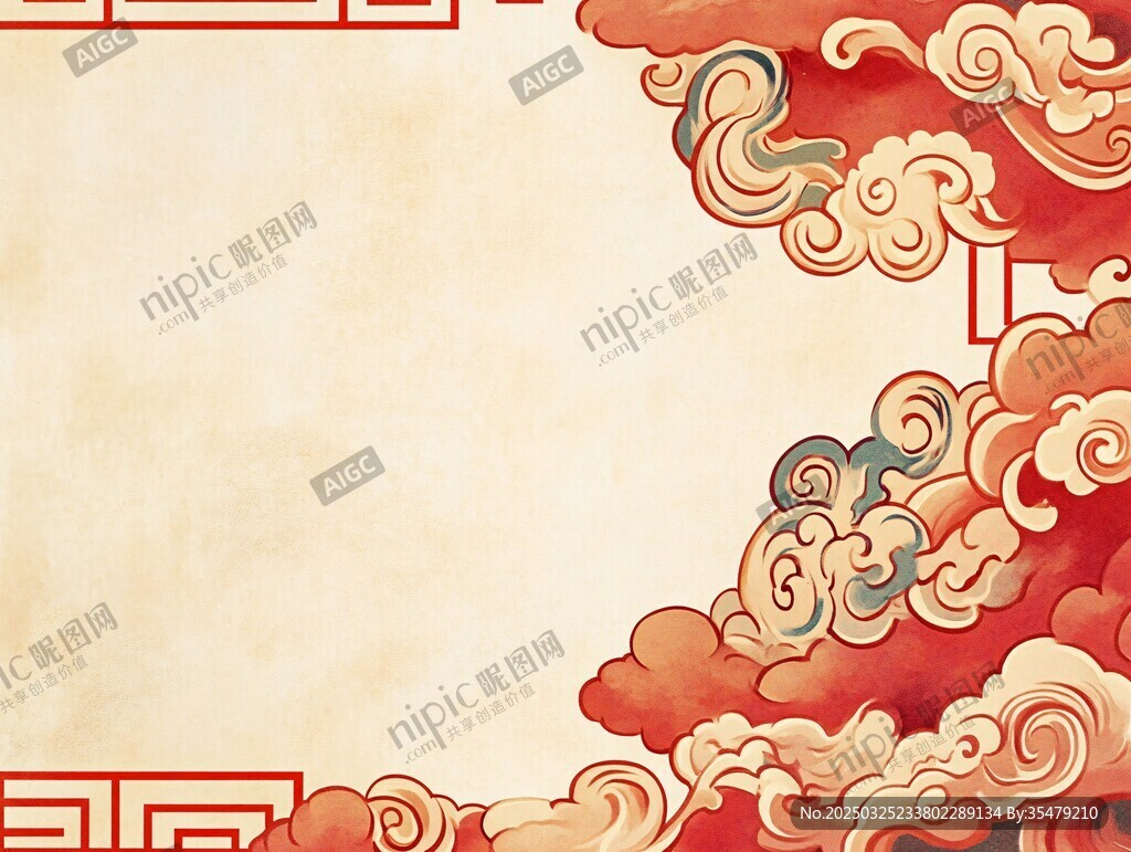 中式古典云纹背景图