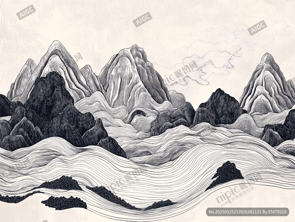 水墨山水间的灵动韵律