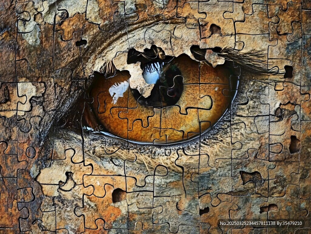 拼图构成的神秘眼睛
