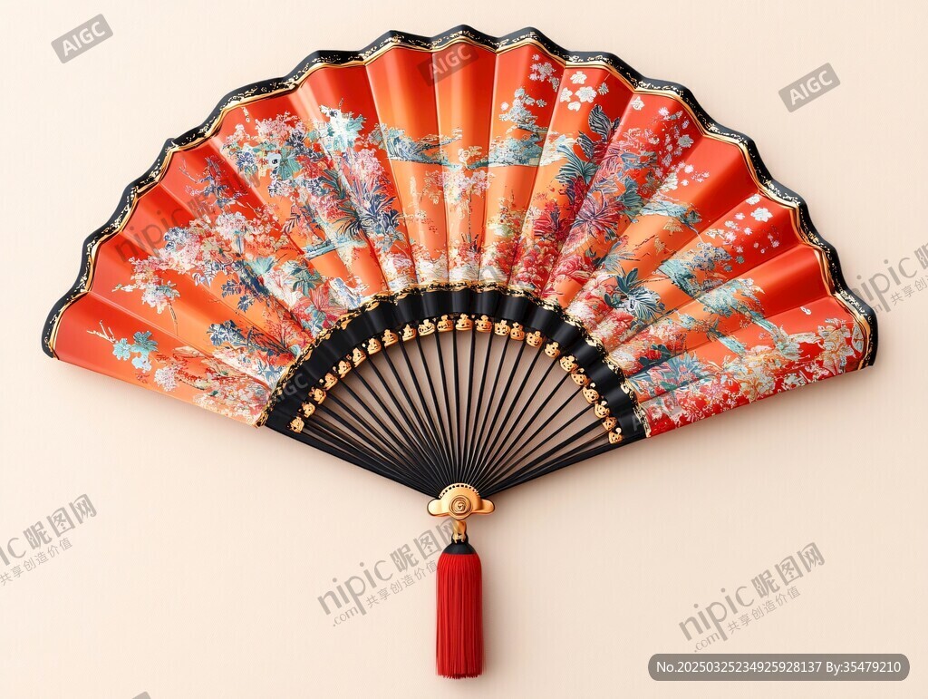 古典繁花折扇 尽显东方韵味