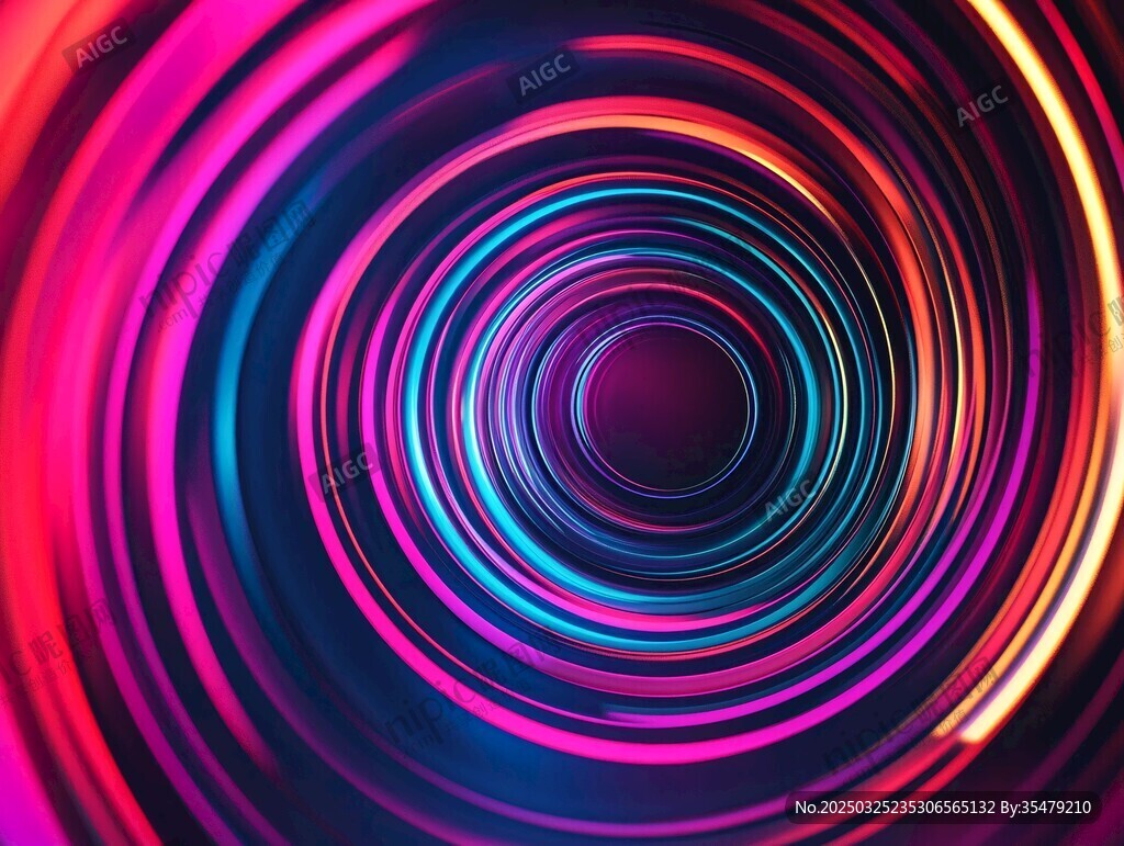炫彩霓虹环形光影特效