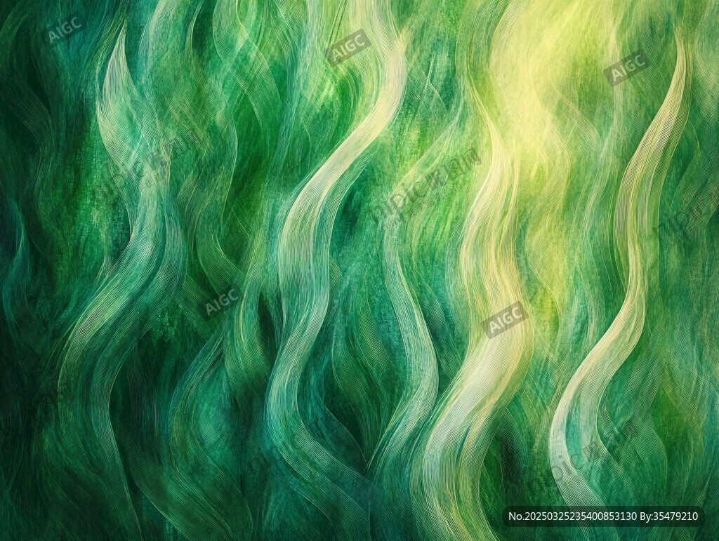 绿色梦幻波浪纹理背景