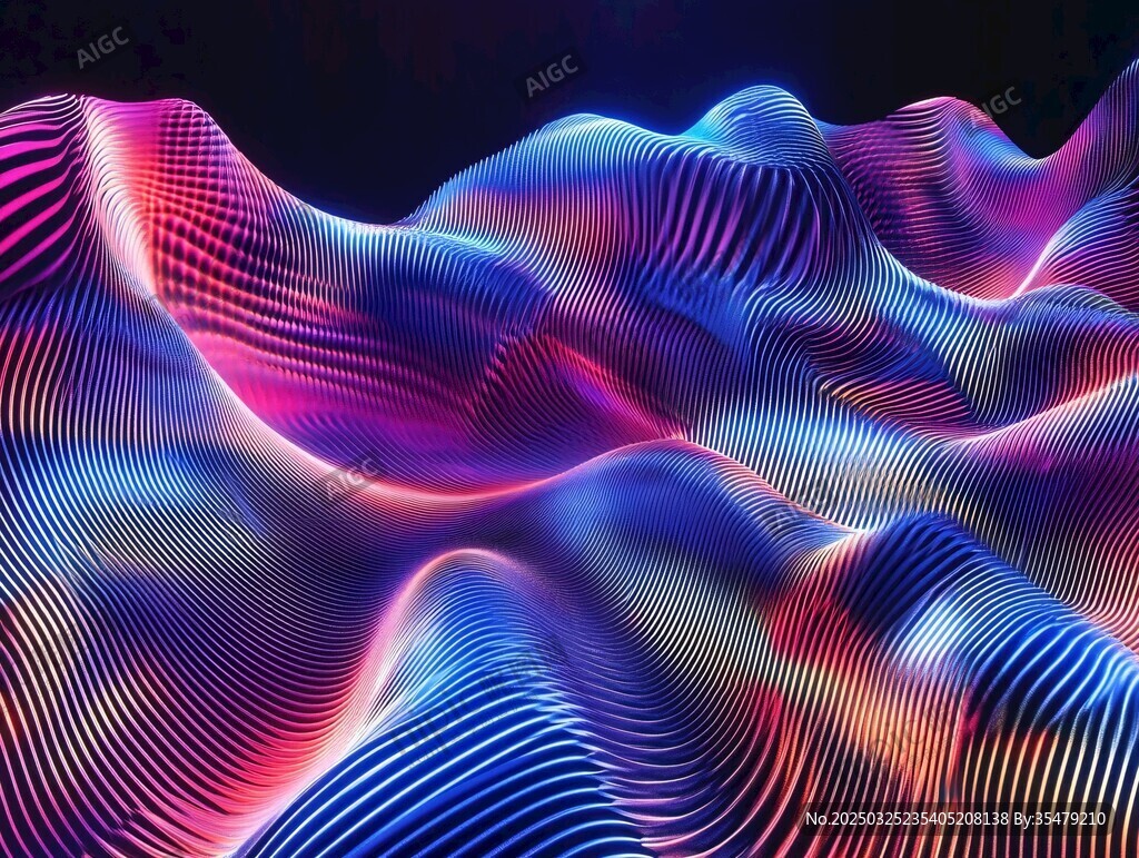 炫彩波浪数字艺术纹理