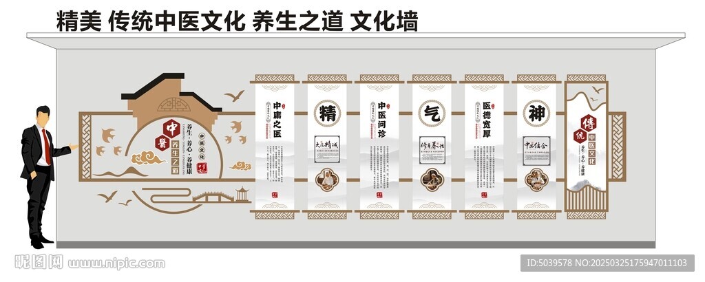 传统中医文化养生之道文化墙