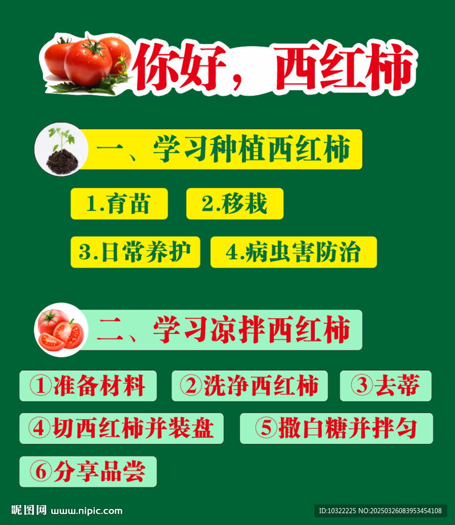 你好西红柿板书