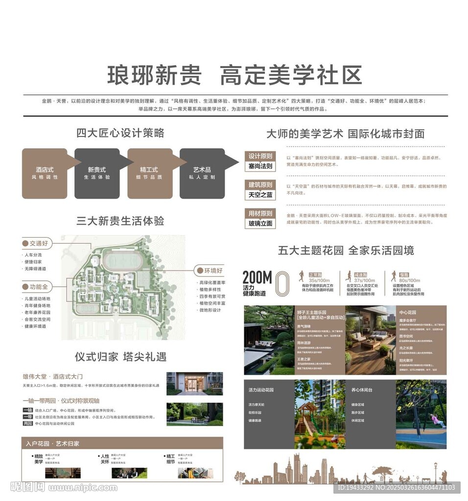  高端房地产入户大堂园林总平分