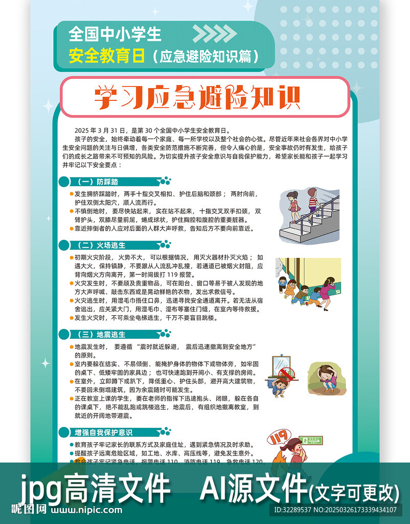 应急避险知识篇海报