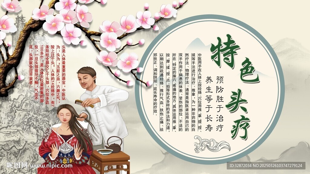 头疗背景墙