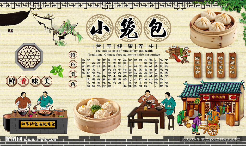 小笼包背景墙