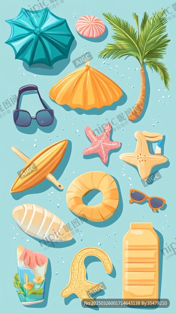 夏日海滩度假元素集合