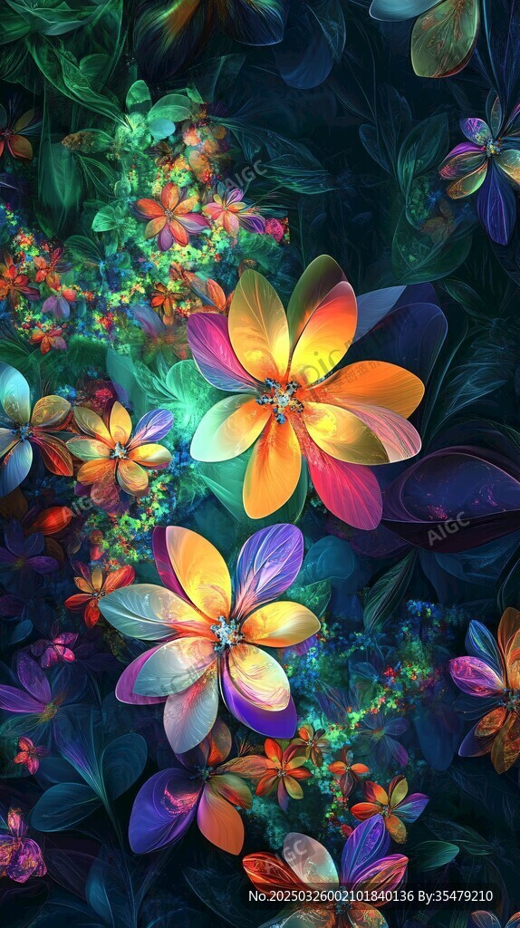 梦幻绚丽花卉图案世界